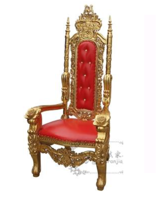 A great design of a stunning red chair with incredible details on every baroque style decorative element