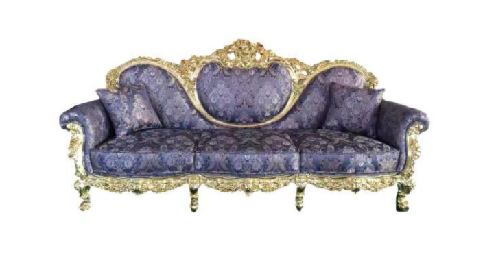 Throne Sofa Queen Upholstery Velvet 3 Seater Antique Style Armchair Lounge Chesterfield