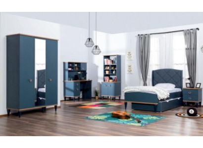 Blue's Childrens room Set Bed Bedside table Wardrobe Shelf Desk new