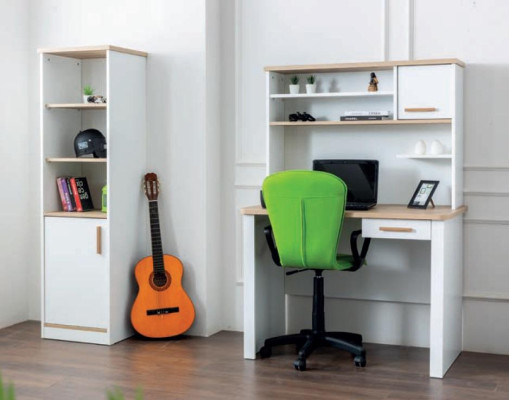 Modern youth room set Bed Bedside table Bookshelf Table Bedroom 5 pieces.