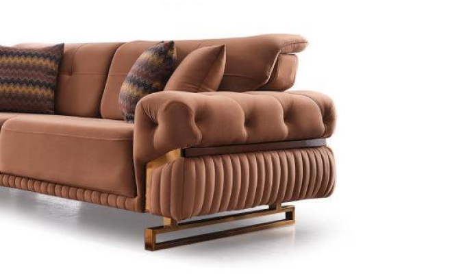 Luxury Three Seater Sofa Furniture Upholstery Fabric Couch Living room new Furniture