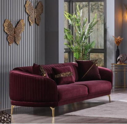 Modern three seater luxury sofas living room upholstered furniture textile couch sofa velvet