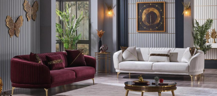 Designer upholstered sofa set three-seater living room couches modern furniture