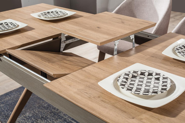 Design 9 pieces. Dining room set Dining table + 4x Chairs + Sideboard + 3x Mirror Modern