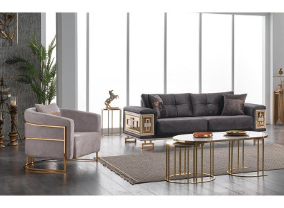 Elegant living room sofa set luxury set three-seater armchair modern textile