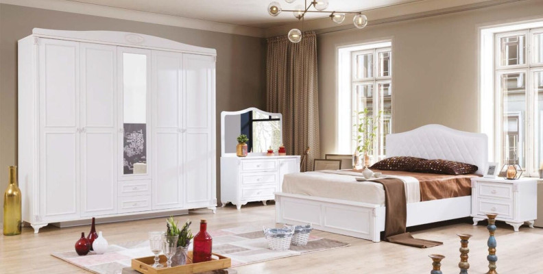 Bedroom Furniture Wood Wardrobe Wardrobe Country House Style White new