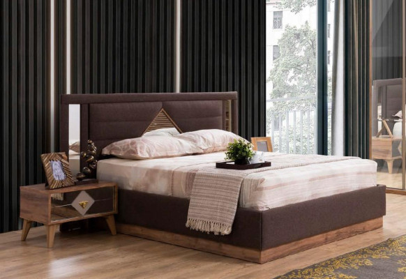 Set Bed Chest of drawers Bedroom 2x Bedside table Beds Complete Set Wood Furniture 4 pcs