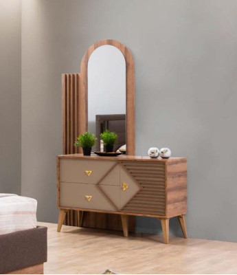 Set Bed Chest of drawers Bedroom 2x Bedside table Beds Complete Set Wood Furniture 4 pcs