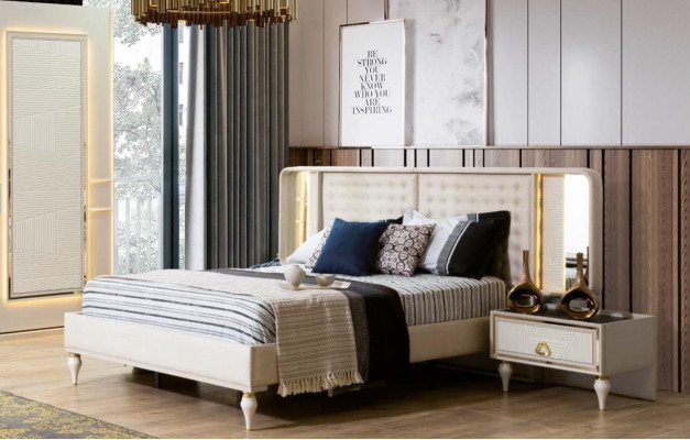 Bed Chest of drawers 2x Bedside tables 4 pcs Bedroom Set Furniture Modern Luxury Beds new