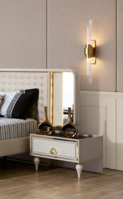 Bed Chest of drawers 2x Bedside tables 4 pcs Bedroom Set Furniture Modern Luxury Beds new