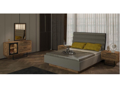 Stylish bedroom furniture collection with beds, bedside tables and chest of drawers
