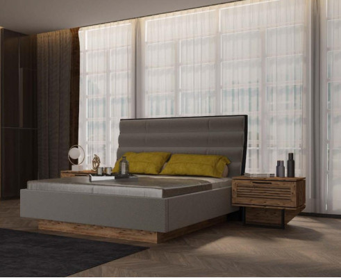 Stylish bedroom furniture collection with beds, bedside tables and chest of drawers