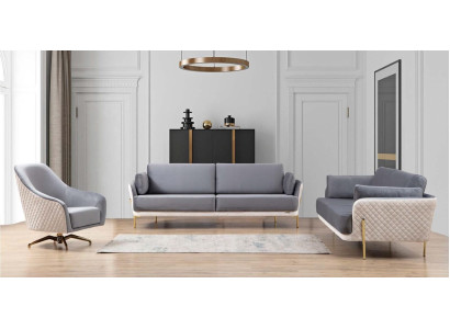 Luxury Suite Sofa set 3+3+1 Seater Sofas Armchair Fabric 3pcs. sets