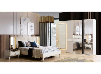 Bedroom Loft Bed 2x Bedside tables Wardrobe Complete Set Design Furniture 4pcs