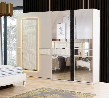 Bedroom Loft Bed 2x Bedside tables Wardrobe Complete Set Design Furniture 4pcs