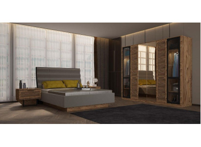 Loft Bedroom Bed 2xNight Tables Wardrobe Luxury Set Design Furniture new