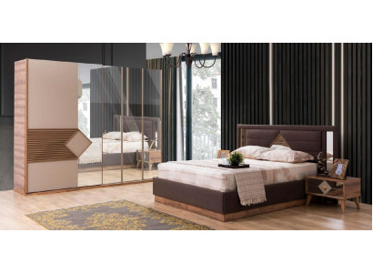 Bed Bedroom Design Furniture Luxury Beds 2x Bedside tables 4-piece Wardrobe