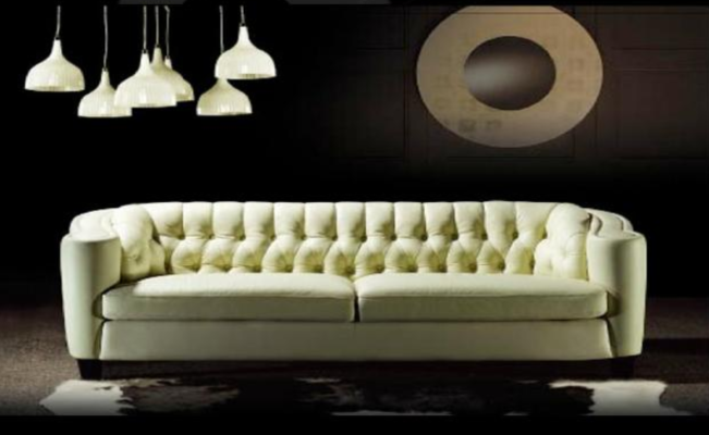 Luxury Chesterfield Sofa 4 Seater Imitation leather Couch White Sofas Modern