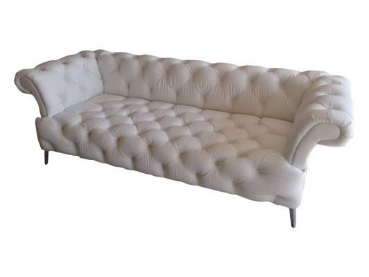 Chesterfield Sofa 3 Seater Luxury Couch Imitation leather Sofas White Leather Sofa