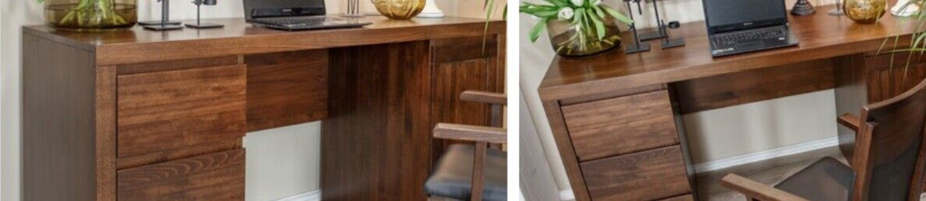 Office set Suite Furnishings Table + Armchair Solid Wood Furniture solid oak wood