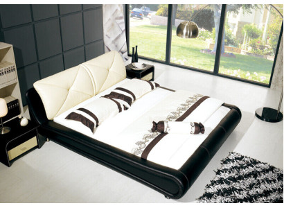 Leather Bed Upholstery Luxury Design Double Hotel Wood Beds Sleep Room