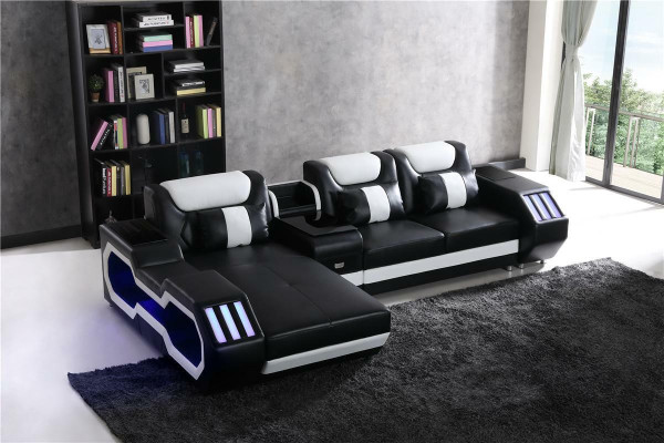 Sofa LED Lighted Corner sofa Living room Leather Couch Seat Upholstery