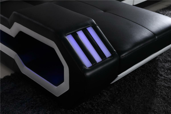 Sofa LED Lighted Corner sofa Living room Leather Couch Seat Upholstery