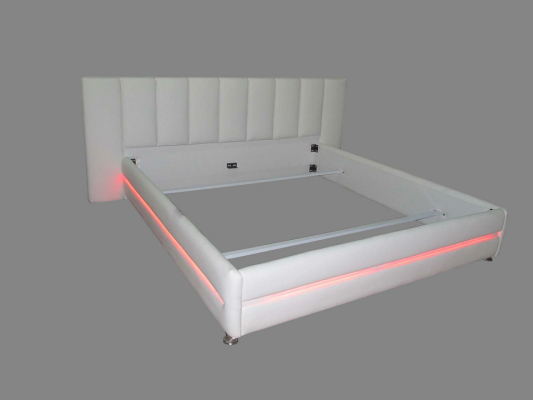 Leather Design Bed Double Luxury Marriage Modern Hotel Frame Sleep Room