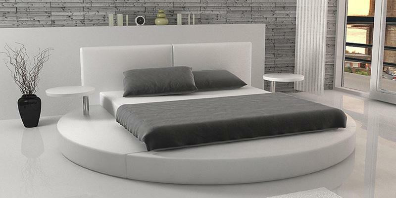 Round Bed Modern Design Luxury Upholstery Round Beds Textile Fabric