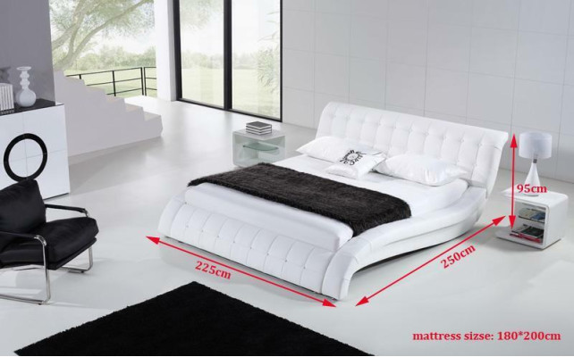 Bed Beds Upholstery Double Marriage Hotel Luxury Leather Modern Decorative Designer