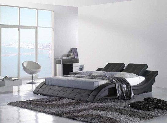 Double bed Designer Bed Marriage bed Upholstered bed Bedroom Leather bed new
