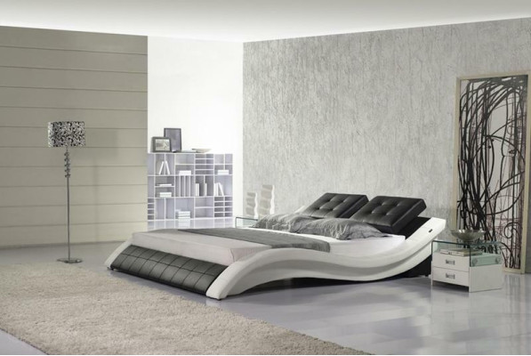 Double bed Designer Bed Marriage bed Upholstered bed Bedroom Leather bed new