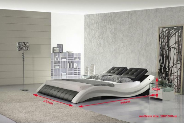 Double bed Designer Bed Marriage bed Upholstered bed Bedroom Leather bed new