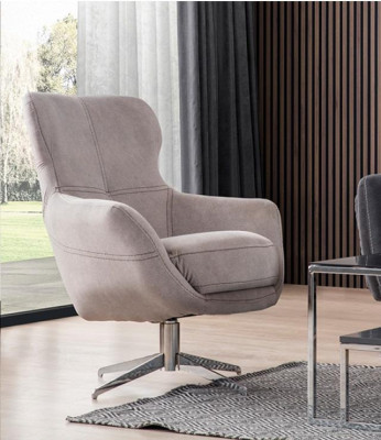 Swivel Armchair Relax Club Sofa Single Seater Couch Upholstery Furniture Beige