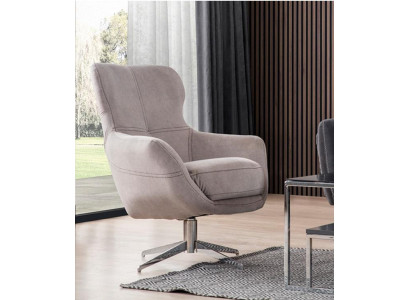 Swivel Armchair Relax Club Sofa Single Seater Couch Upholstery Furniture Beige