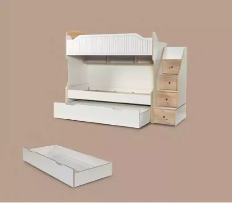 Bunk bed Childrens bed Loft bed Double bunk bed Childrens room White Bed