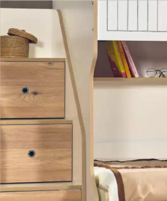 Bunk bed Childrens bed Loft bed Double bunk bed Childrens room White Bed