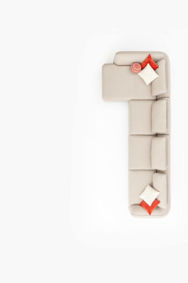 Corner sofa Beige Luxury Living room Sofa Couch L-shape Modern Design 420x170