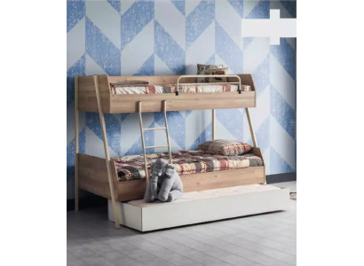 Triple bunk bed Double bunk bed with three sleeping spaces