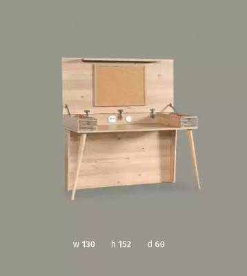 Luxury Childrens room Chesterfield Bed Desk Wardrobe 3pcs. set