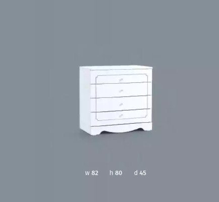 Infant Room Childrens room Bed White Bedroom Baby Wardrobe Chest of drawers 3pcs.