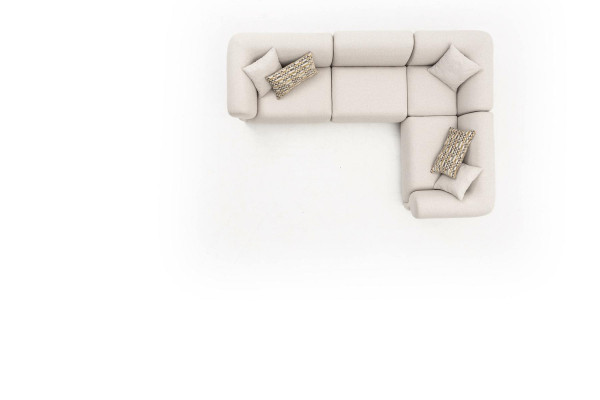 Sofa L-shape Beige Upholstered Sofa Living room Furniture Textile Modern Style