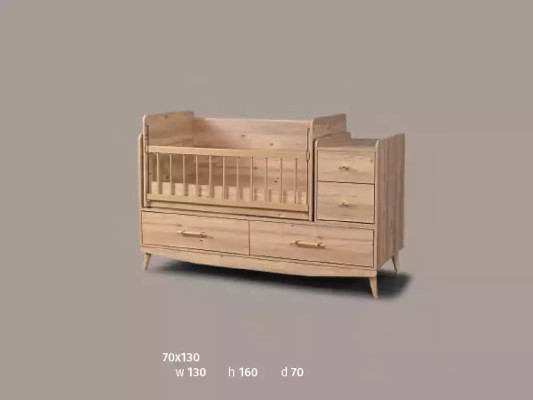 Childrens bed Infant Baby Beds Toddler Wooden bed Brown with shelves
