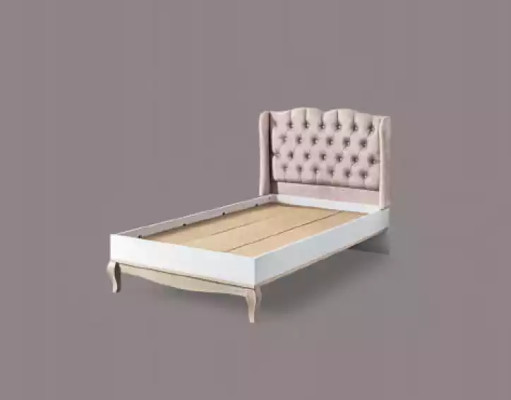Bed design Chesterfield youth bed wooden furniture with soft padding 120x200cm