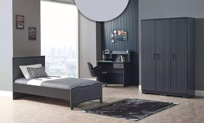 Childrens room Complete room Bedroom Bed Desk Wardrobe 3pcs