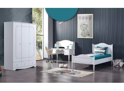 Complete room Bedroom Furniture Desk Bed Wardrobe 3pcs.