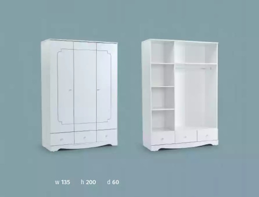 Complete room Bedroom Furniture Desk Bed Wardrobe 3pcs.