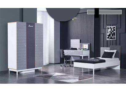 Childrens room Bedroom Bed Youth Room Table Wardrobe Furniture 3pcs.