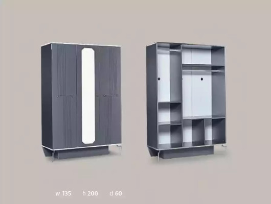 Design Youth Room Bedroom Set Wardrobe Bed Desk 3-piece.