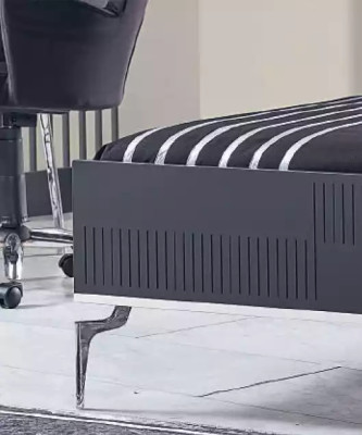 Bed Loft Wood Black Design 120x200cm Bed Frame Padded